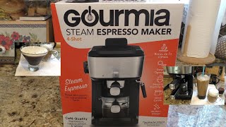 Gourmia Steam Espresso Maker Unboxing Tutorial! Let's Make Cappuccino, Iced Latte & Espresso Martini