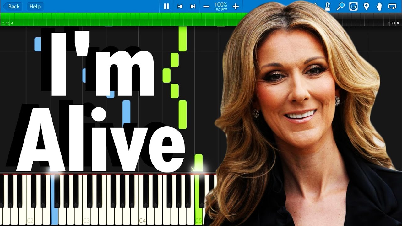 Céline Dion I'm Alive Synthesia piano tutorial YouTube Céline Dion I'm Alive Synthesia piano tutorial YouTube