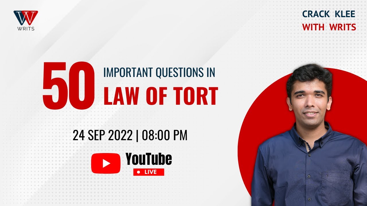 LAW OF TORT | QPOINT | KLEE 2022 | 50 IMPORTANT QUESTIONS | AJAY RATNAN ...