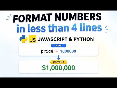 format numbers to currency type in less than 4 lines in Python & JS