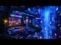 Cyberpunk Bar Balcony | Rainy Neon Cityscape | Ambient Relaxation &amp; Deep Sleep | 4K [8 HOURS]