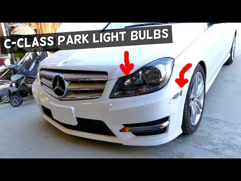MERCEDES W204 FRONT PARK LIGHT BULB REPLACEMENT C250 C200 C300 C350 C220 C260 C280
