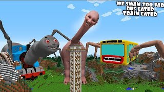 SURVIVING FROM WE BUS EATER, SWAM TOO FAR, TRAIN EATER ARRIVAL in Minecraft - Coffin Meme - Gameplay