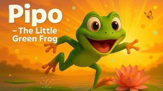 Pipo  The Little Green Frog   Fun Kids Song With Animation  Rhymes  Zuzu World