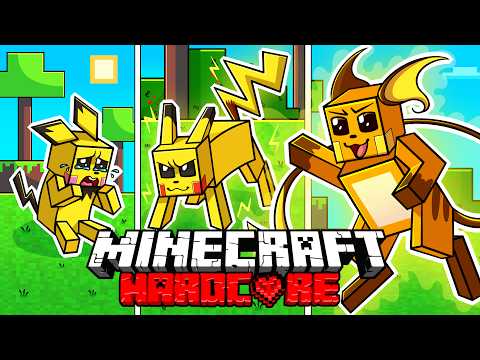 HARDCORE Minecraft'ta POKEMON PIKAÇU olarak 100 GÜN Hayatta Kaldım!