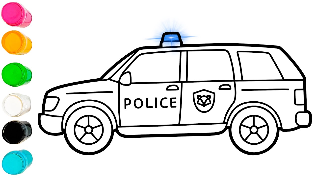 Learn to draw a police SUV! How to draw a simple SUV for children and toddlers. #30