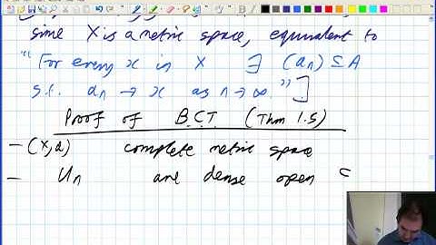 The Baire Category Theorem - Dr Joel Feinstein