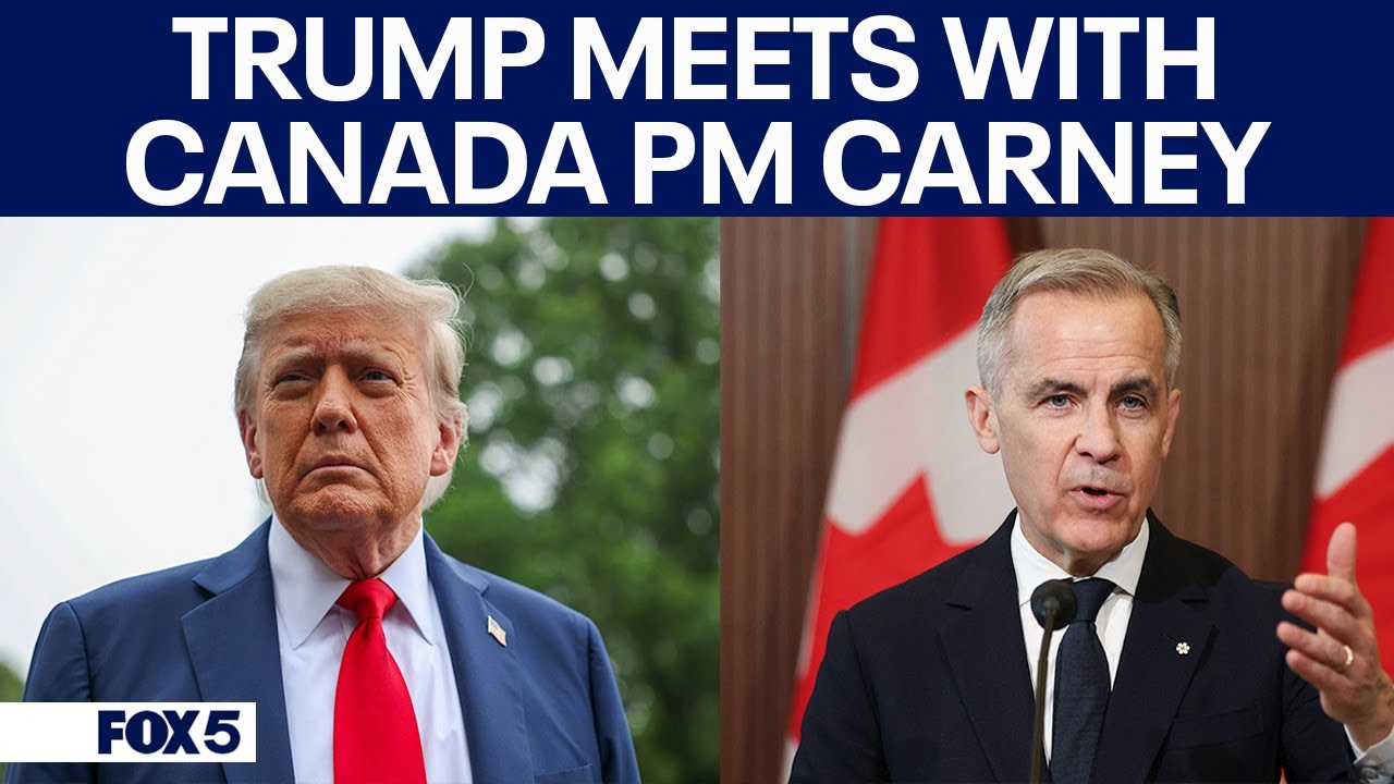 President Donald Trump meets with Canadian Prime Minister Mark Carney at G7 Summit