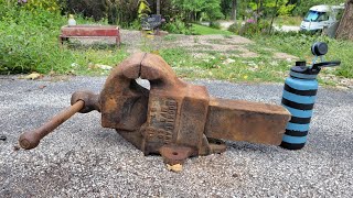 (funny)Rock Island bench vise rebuild "Craigslist" style.