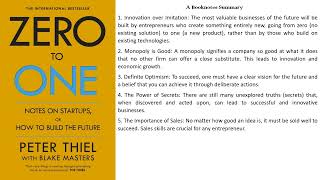 Zero to One:  Notes on Startups, or How to Build the Future by Peter Thiel