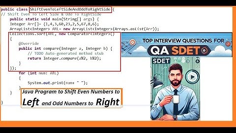 How to  Shift Even To Left Side & Odd To Right Side #Java #Interview #sdet