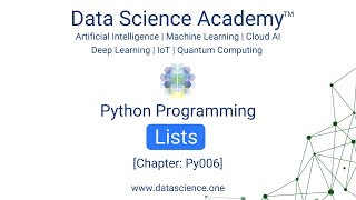 Python Programming for Beginners Py006: Lists