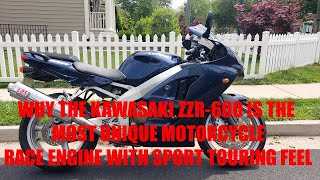 Why the Kawasaki ZZR-600 is the most unique motorcycle design - Race engine touring ***FOR SALE***