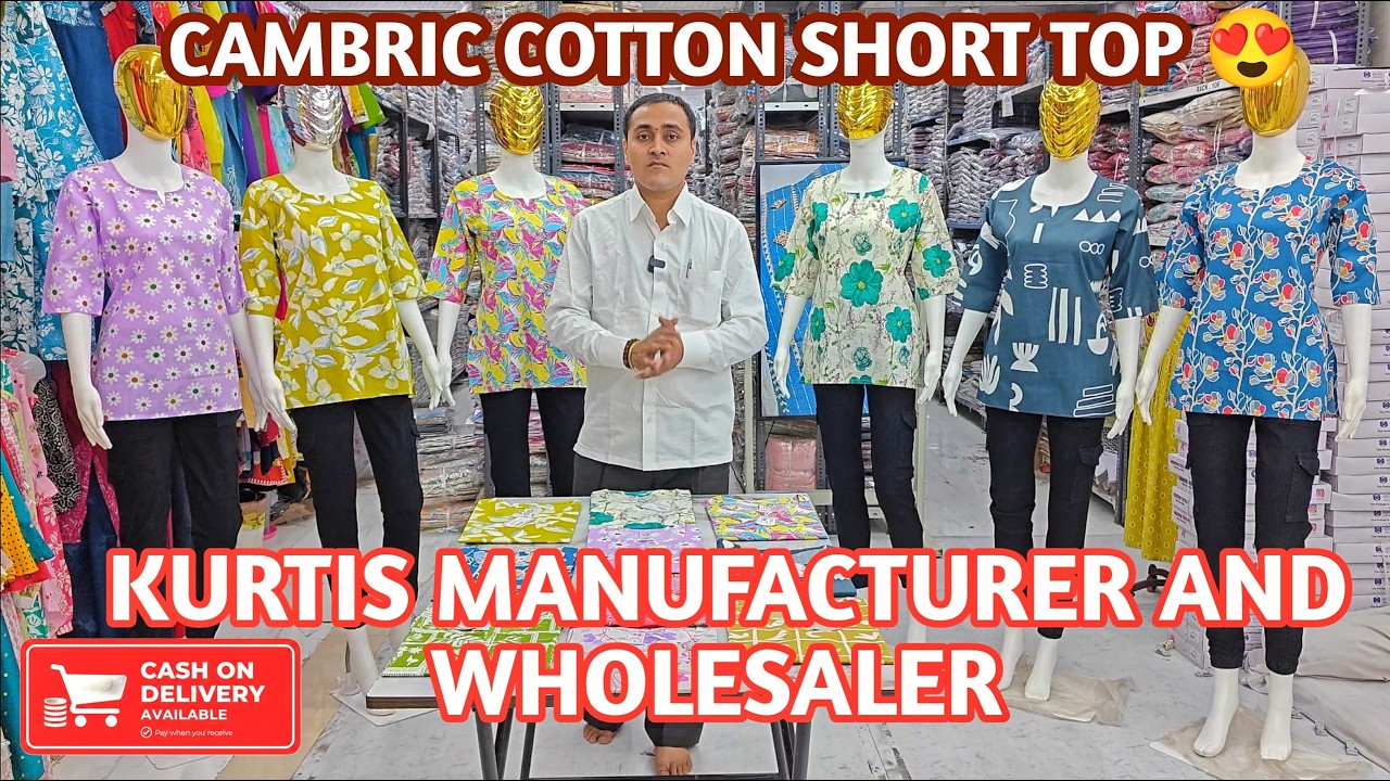 CAMBRIC COTTON SHORT TOP | KURTIS MANUFACTURER AND WHOLESALER 