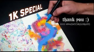 drawing 1K SUBSCRIBERS special artwork using POSCA MARKERS!