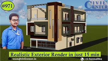 How To Create a REALISTIC Exterior Render in just 15 minutes - Lumion Rendering Tutorial. 3d Render