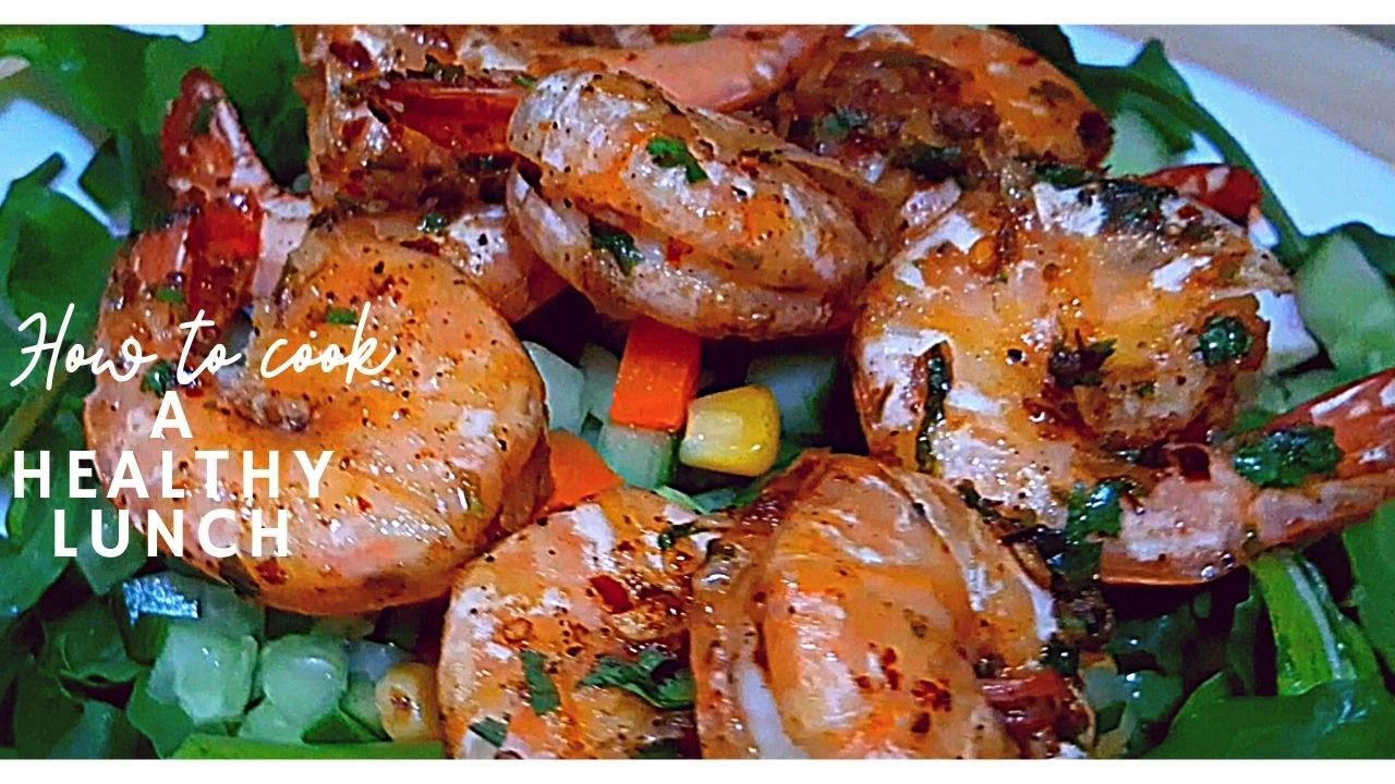 garlic butter prawns on bed of green salad A great Keto appetizer YouTube