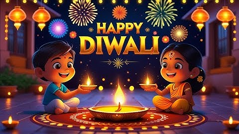 Happy Diwali Song for Kids 🎆 | Diwali Celebration Cartoon Video | Diya, Rangoli & Fireworks Rhyme
