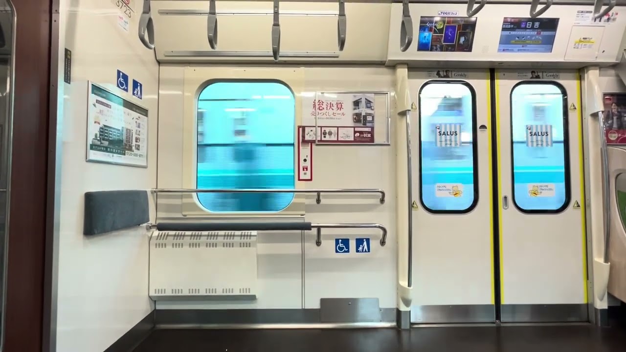 【ひかりチャイム】【走行音】東急新横浜線・目黒線　東急3020系3123F　急行西高島平行き　新横浜→武蔵小杉