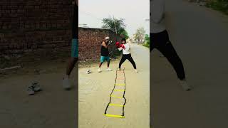 Ladder + Boxing footwork training #boxing #fightprep #boxinglife #comedy #kingboxer #boxingtraining
