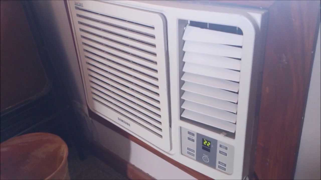 Samsung 18,000 BTU window air conditioner startup - YouTube