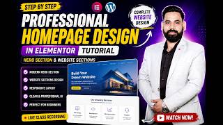 How To Design a Professional Homepage in Elementor | Hero Section & Website Sections Tutorial