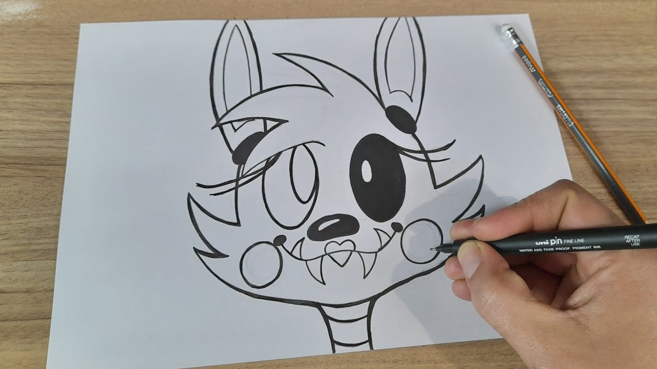 COMO DESENHAR MANGLE FÁCIL - FIVE NIGHTS AT FREDDY'S- PASSO A PASSO