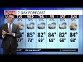 More widespread rain chances arrive midweek and continue into the holiday weekend