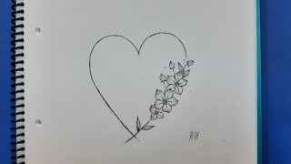 رسم قلب مع  عرق ورد 'Heart drawing with rose vein