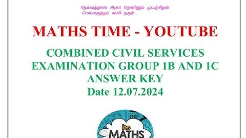 12/07/2024 TNPSC COMBINED CIVIL SERVICES EXAM GROUP 1B AND 1C\\ KEY ANSWER//