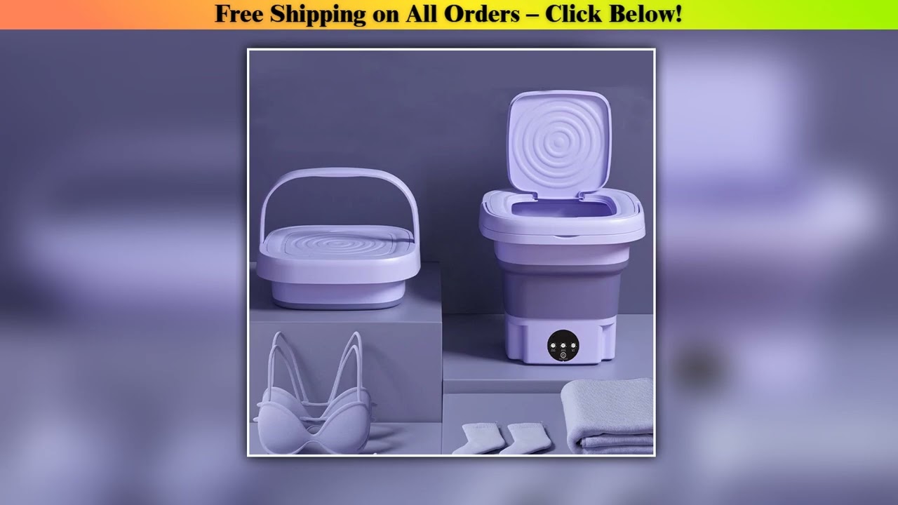 New Portable Small Foldable Washing Machine with Spin Dryer For Socks Underwear Panties Washer