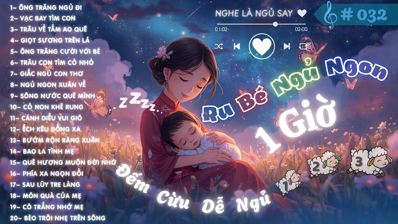 💕 Ru Con Ngủ Ngon Cả Đêm 🌜 Tuyển Tập Các Bài Nhạc Dân Ca Cho Bé Ngủ Sâu Giấc | Mẹ Ru Con 💤