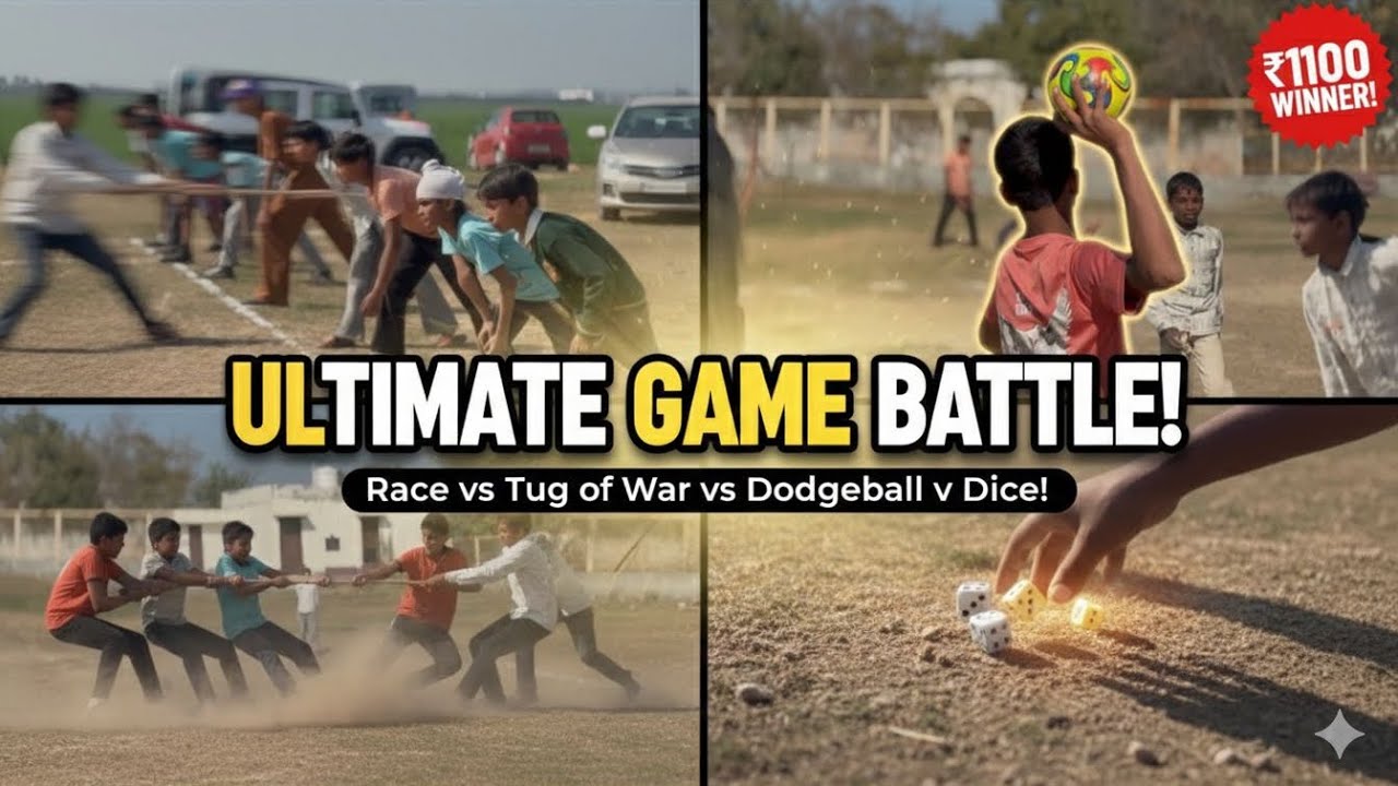 4 Games, 1 Champion! Kaun Banega Winner? 🏁 (Race, Tug of War & More)