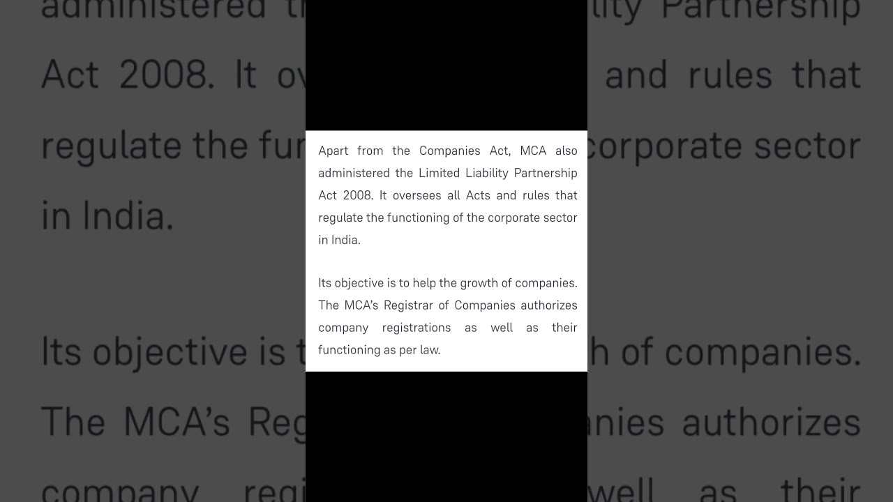 Ministry of Corporate Affairs 