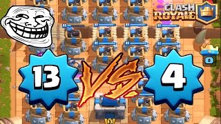 Clash Royale - GROS TROLL en Arene 1!  LEVEL 13 VS LEVEL 4 !