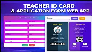 How to Create Teacher ID Card & Application Form Web App | ID Search System | Google Apps Script screenshot 1