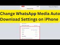 How to change media auto-download settings in WhatsApp on iPhone 2025 | iOS 18.3