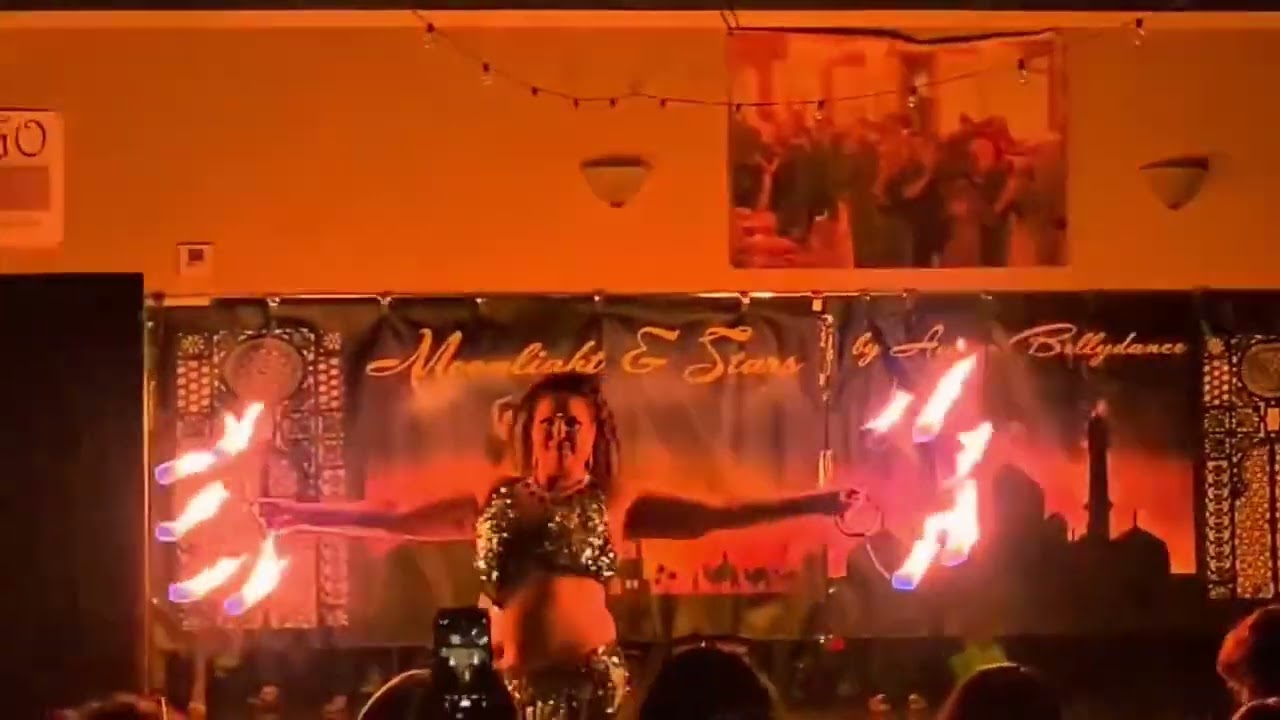 Bellydance with fire fans