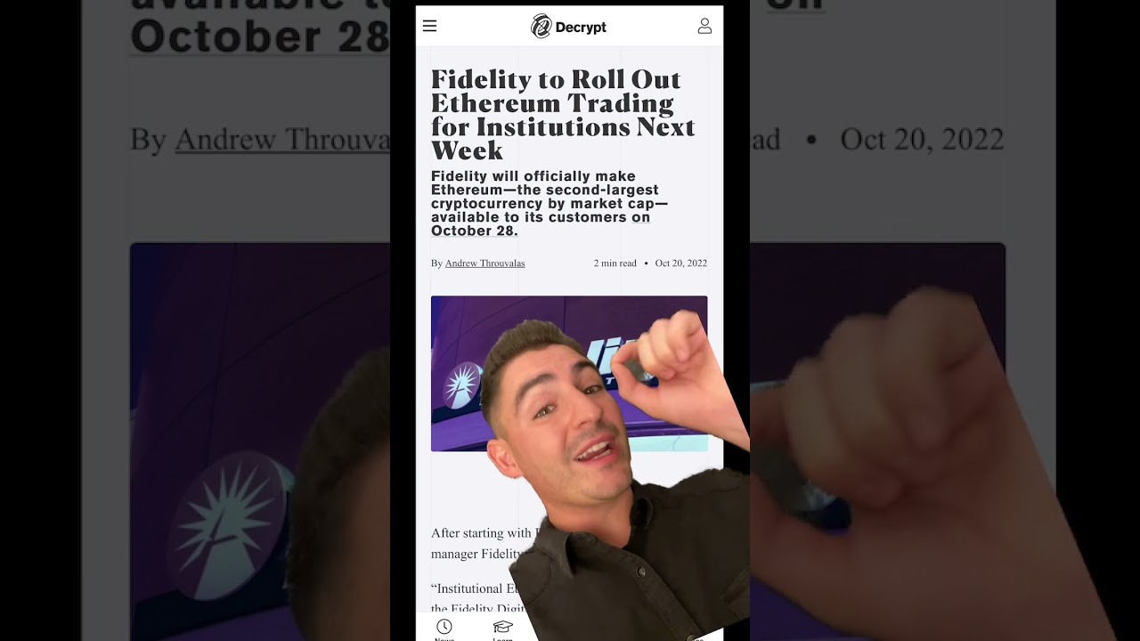 Fidelity Brings INSTITUTIONAL Money Into Ethereum (ETH News) #shorts