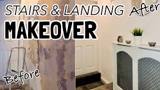 HALL STAIRS & LANDING TRANSFORMATION/MAKEOVER ON A BUDGET | RENOVATION VLOG 9