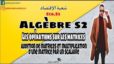 Algèbre s2 :Addition de matrices et multiplication d’une matrice par un scalaire(EP04)
