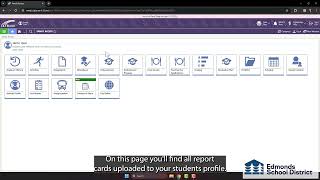 Opening a report card using Skyward on a desktop