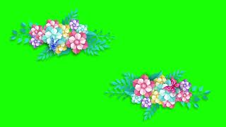 Butterfly and  Flower  green screen