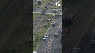 SUV collides with NJ Transit River Line train