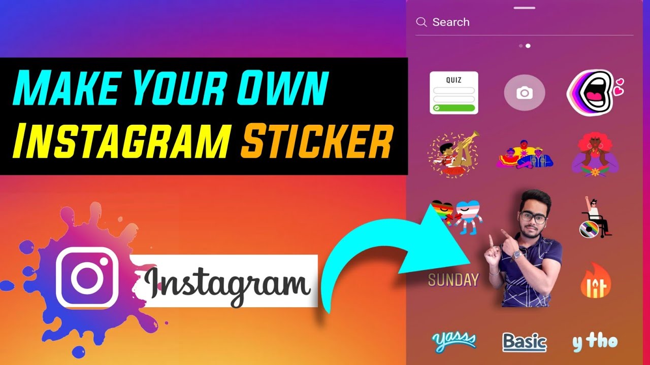 🌈 How To Make Own Sticker For Instagram Stories In Hindi | 🔥 Use Your ...