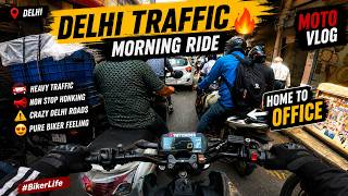 Home To Office Morning Ride🏍️Delhi Traffic Moto Vlog🔥#ymt15rider #northeastdelhitraffic#delhitraffic