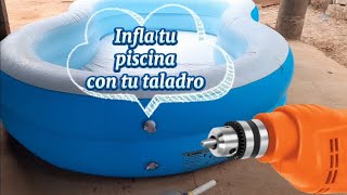 idea muy práctica para inflar tu piscina