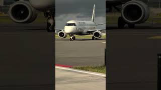 Embraer E190 from German Airways arrives on Schiphol Airport. #Aviation #Airplane #Embraer