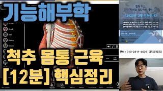 3-3. [3D해부학 어플] 척추 가슴 근육 핵심정리 [12분 요약] | 기능해부학 및 촉진기법 |힐링무브 |essential anatomy