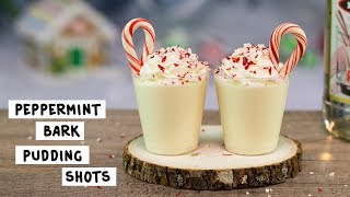Peppermint Bark Pudding Shots